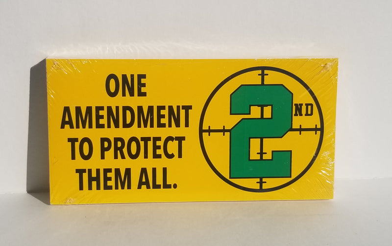 One Amendment To Protect Them All 2nd Amendment Yellow Bumper Sticker