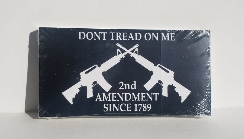 Don't Tread On Me 2nd Amendment Since 1789 Crossed M4 Bumper Sticker