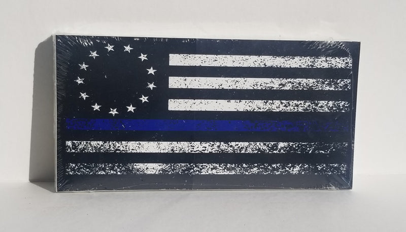 Betsy Ross Blue Line Police Memorial Bumper Sticker