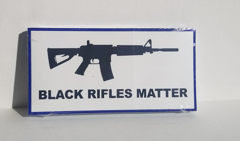 Black Rifles Matter Blue Border Bumper Sticker