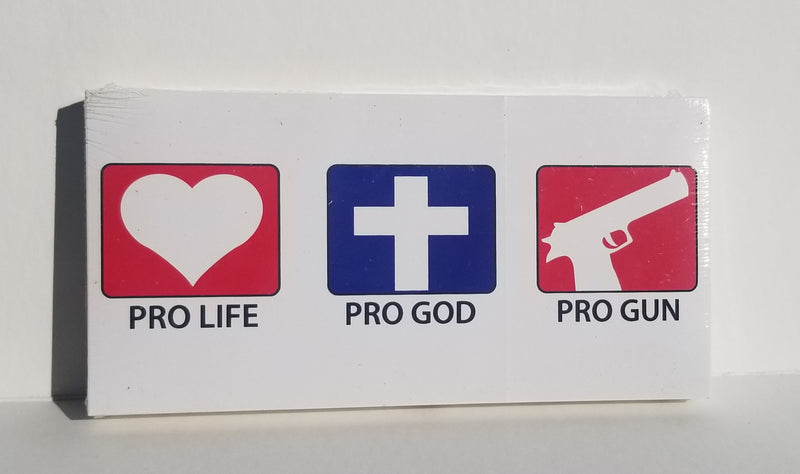 Pro Life Pro God Pro Gun Bumper Sticker