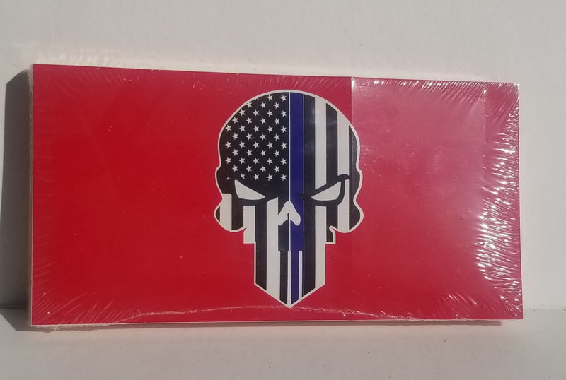 US Police Memorial Skull Red Bumper Sticker