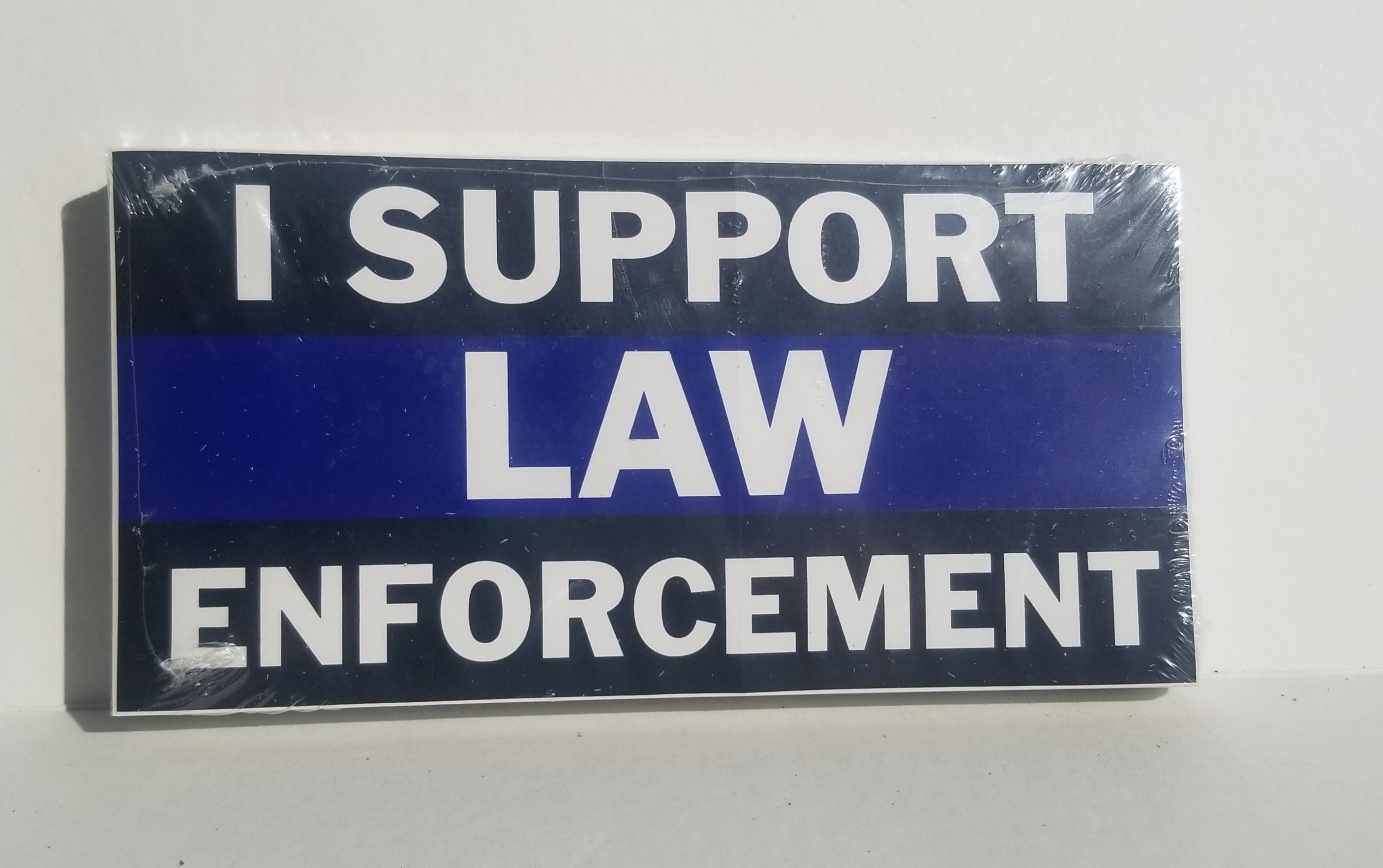 I Support Sticker I Support Law Enforcement Blue Line Bumper Sticker