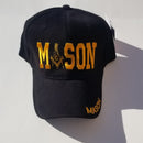 Mason Black Embroidered Gold Cap Masonic