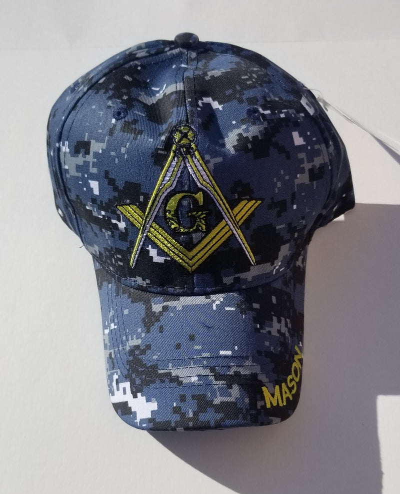 Masonic Blue Digital Camo Cap Mason Hat Military