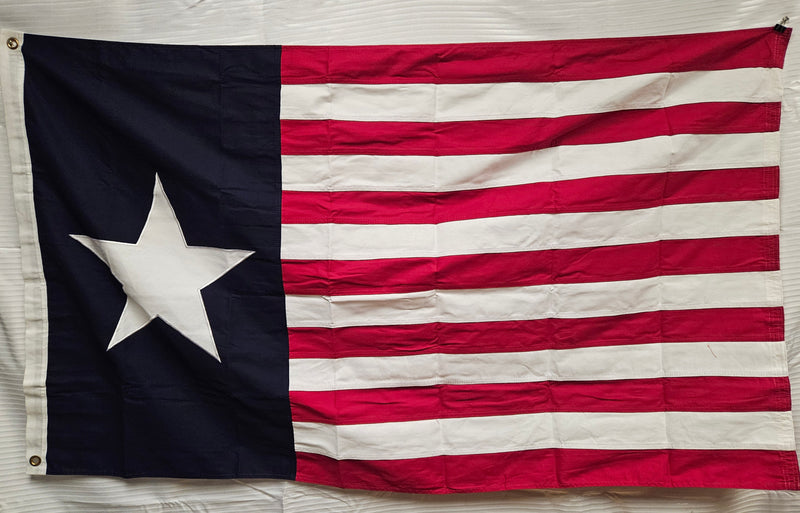 Texas 1st Navy Flag 1836 3'x5'  Cotton First Texas Rare Lone Star Banner