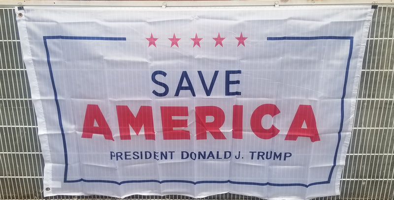 Save America President Donald Trump White 3'x5' Flag ROUGH TEX®  68D