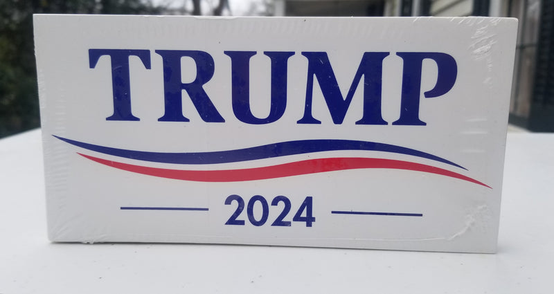 Trump 2024 Wave White Bumper Sticker