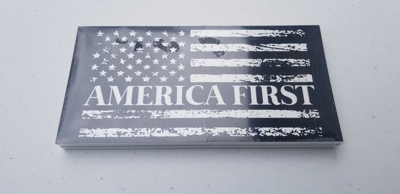 America First USA Black Bumper Sticker Made in USA