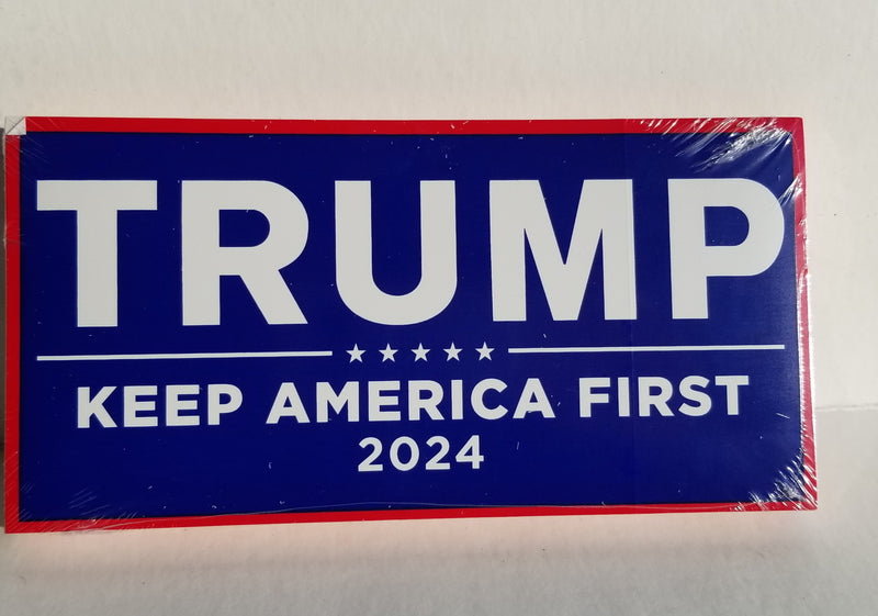 Trump Keep America First 2024 Blue Bumper Sticker