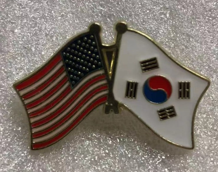 USA & South Korea Friendship Lapel Pin American Korean Pins