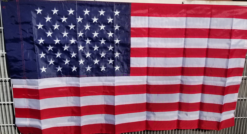 American House Flag USA 28.5x48 Inches 100% Nylon Sleeved Deluxe Banner