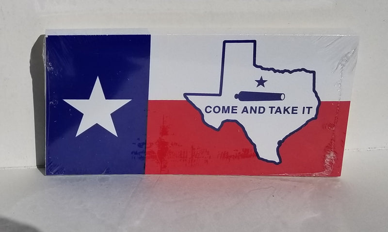 Texas Come and Take It Gonzales Flag Map American Made Bumper Stickers