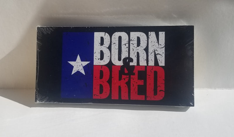 Born & Bred Texas State Flag American Made Bumper Stickers Wholesale Pack of 50 (3.75"x7.5")