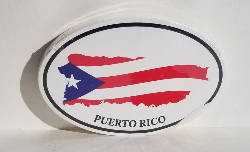 Puerto Rico Oval Bumper Stickers Made in USA