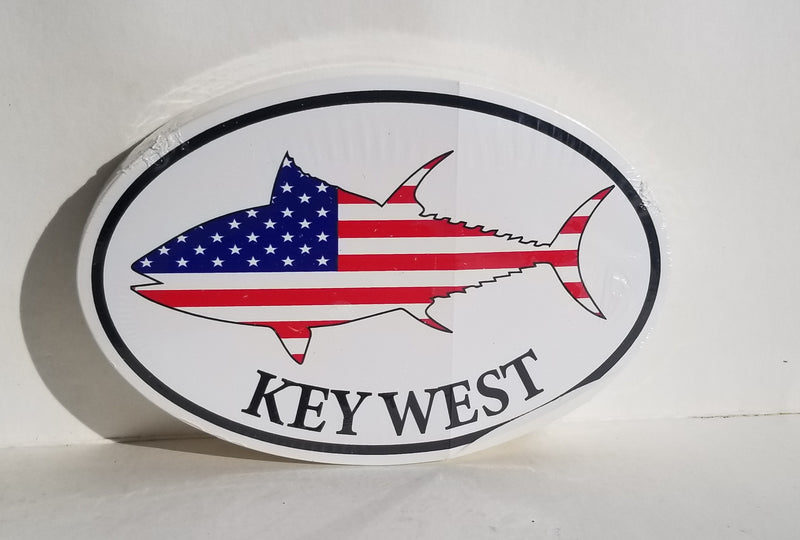 Key West USA Fish Oval Bumper Stickers Made in USA