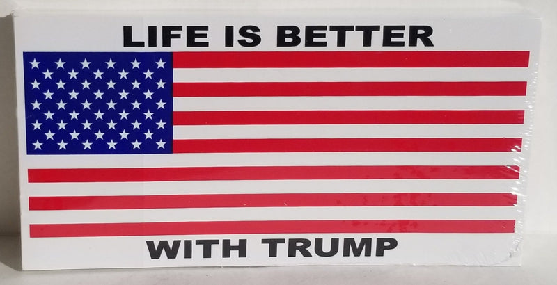 Life Is Better With Trump USA Bumper Stickers Made in USA