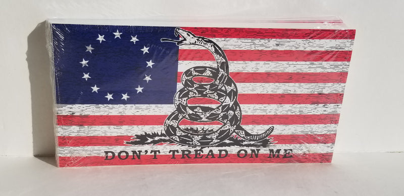 Betsy Ross Don't Tread On Me White Snake Bumper Stickers Made in USA