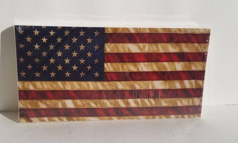 American Flag Tea Stained Vintage Bumper Sticker Made in USA