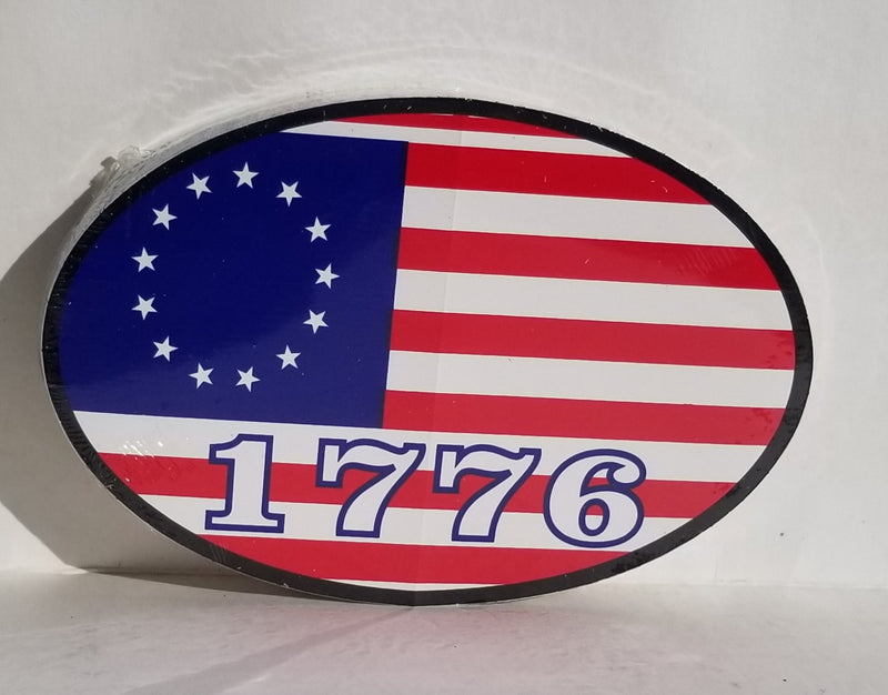 Betsy Ross 1776 Oval Bumper Stickers Made in USA