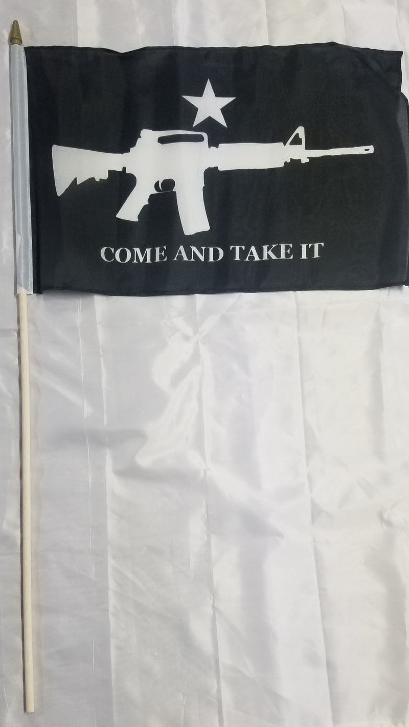 Blackout M4 Come & Take It 12"x18" Stick Flags Texas 12x18 Inch Flags NRA