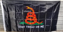 Gadsden Black Fire Red Rattlesnake Flag Don't Tread on Me 3x5 Double Sided 150D Nylon