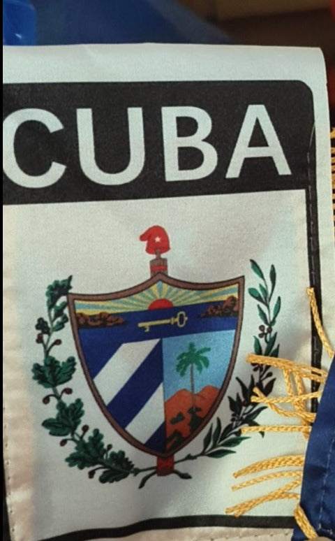 Cuban Coat of Arms Flag Mini Banner