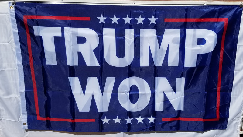 Trump Won Blue Flag 3'x5' Flags Double Sided ROUGH TEX® Nylon 150D