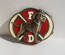 Fire Department Dalmatian Belt Buckles Bronze & Red
