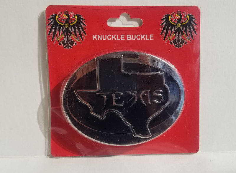 Texas Map Embossed Belt Buckles Black