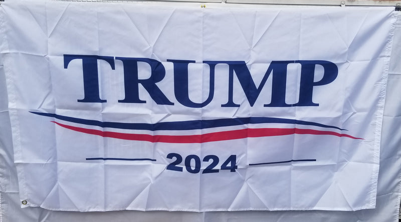 Trump 2024 Wave White 3'X5' Flag ROUGH TEX® 100D