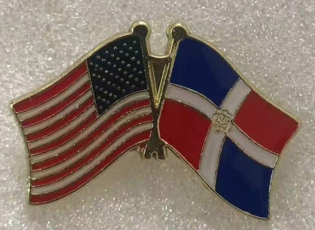 USA & Dominican Republic Friendship Lapel Pin American Republica Dominicana Pins