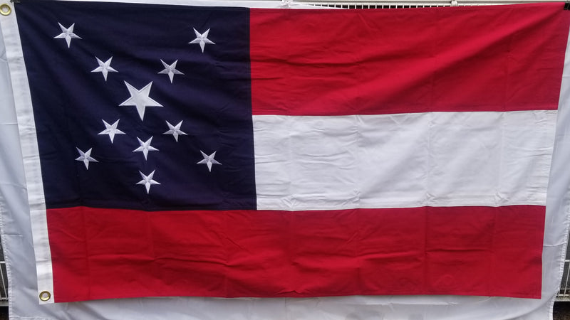 Mississippi 21st Regiment Infantry Flag Stars & Bars Official 1st National CS 1861 3'x5' 100% Cotton Sewn