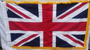 United Kingdom Gold Fringe Sleeved UK 3'x5' 100% Cotton Sewn