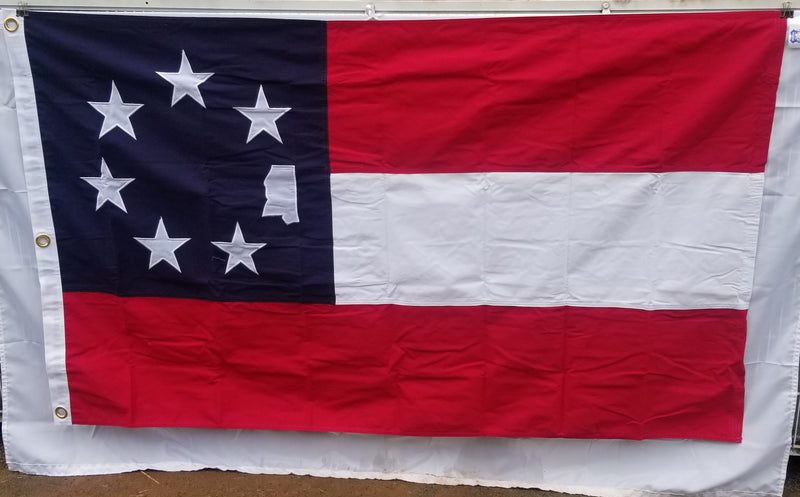 Mississippi Stars and Bars Flags 1861 3'x5' 100% Cotton Sewn