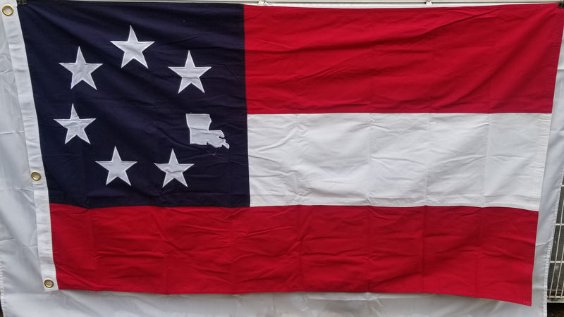Louisiana Stars and Bars Flags 1861 3'x5' 100% Cotton Sewn