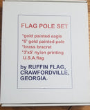 American Premium Gold Brass USA 100% Nylon Flag 3x5 Flagpole Kits 6' Gold Metal Pole Gift Boxed Components