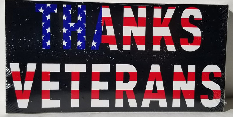 Thanks Veterans USA Bumper Stickers Made in USA