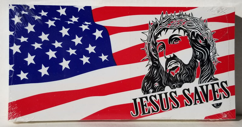 Jesus Saves American Bumper Stickers Made in USA