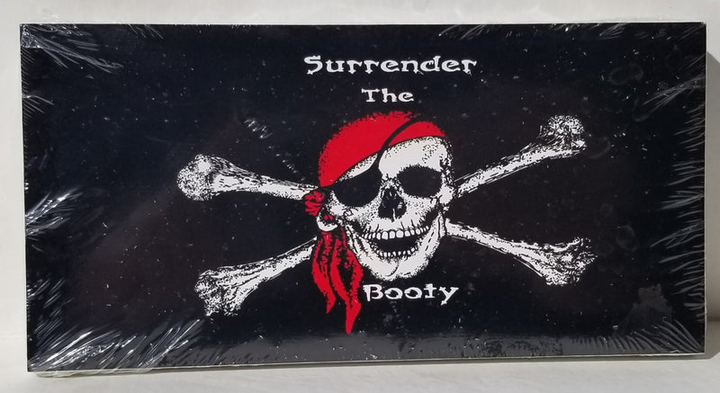 Pirate Skull Red Bandana Surrender The Booty Bumper Stickers Made in USA