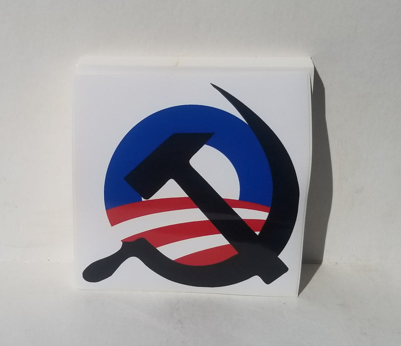 Obama Hammer & Sickle Squared Bumper Stickers Made in USA