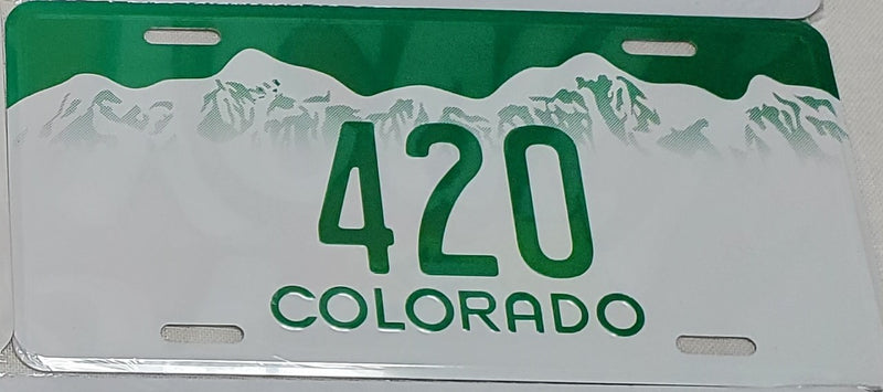 Colorado Rocky Mountains Automobile Tag 420 Colorado Embossed Aluminum License Plate