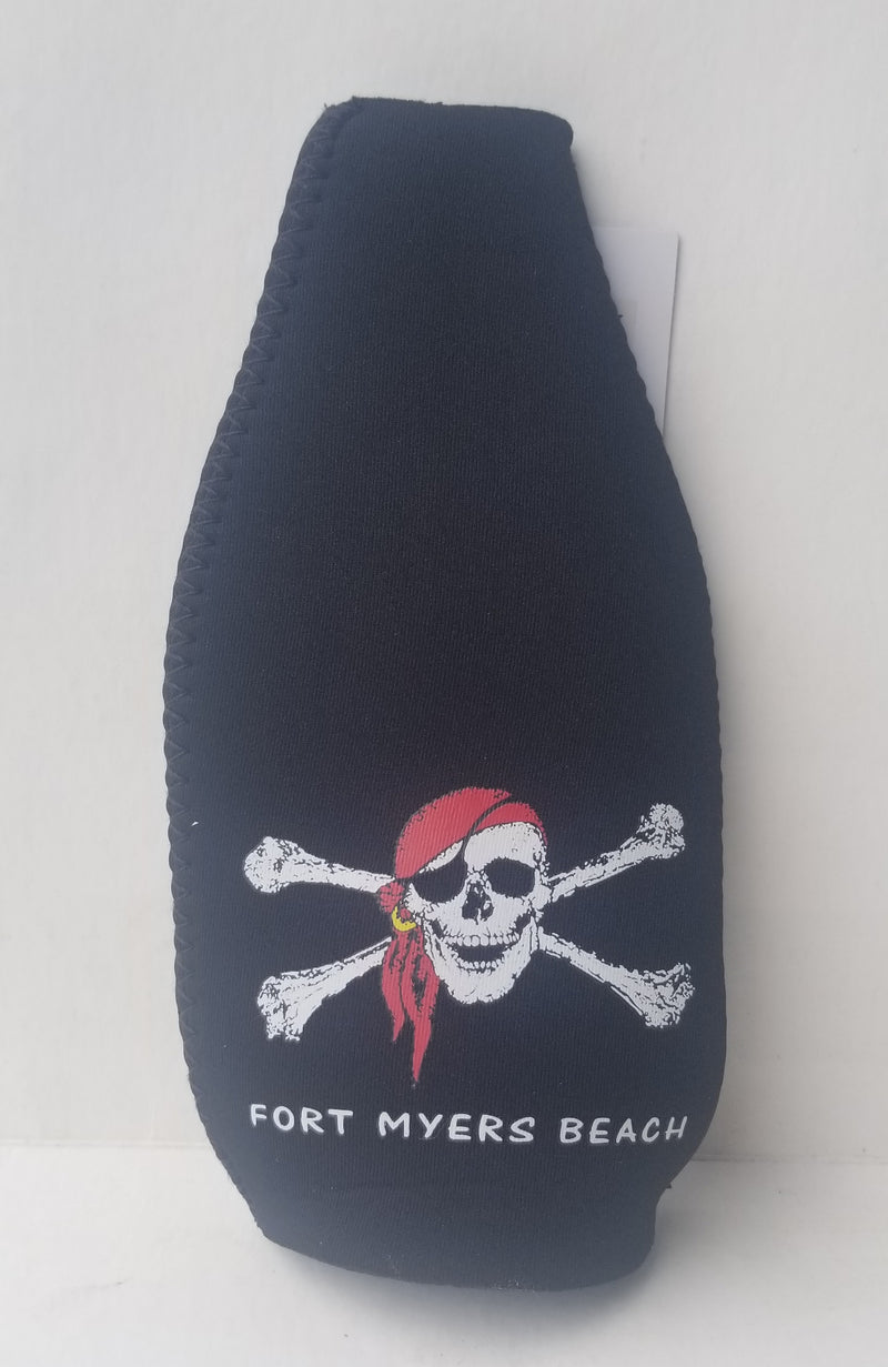 Pirate Ft Myers Beach Flag Bottle Jacket Koozies