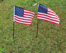 American Flags 12"x18" Premium Classroom Cemetery Parade Quality USA Black Wooden Staff Gold Wood Spears Sewn Edges Inches U.S.A. Flag Shipping Now