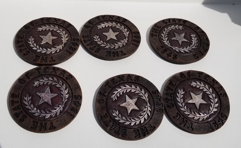 Texas Drink 1845 Embossed Coaster Gift Sets (Six Drink Coasters)