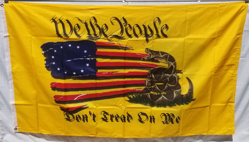 Betsy Ross Don't Tread on Me We the People Live Rattlesnake 3x5 American Flag Double Sided 100D Rough Tex Brass Grommets