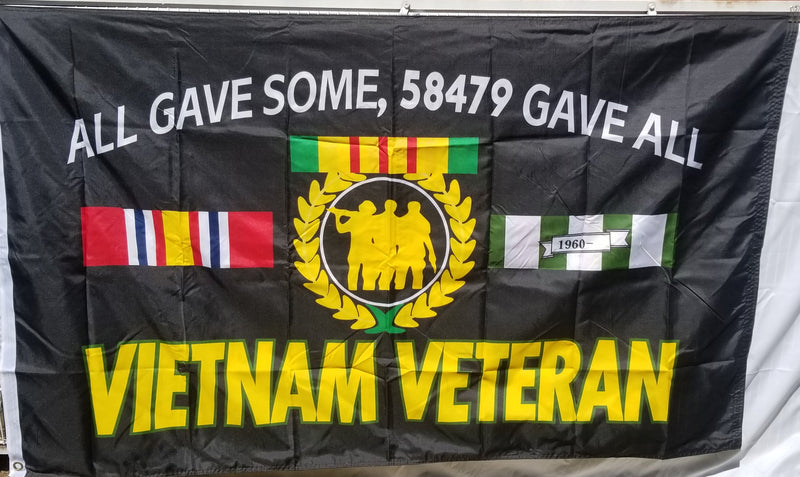 Vietnam Veteran USA Military All Gave Some Some Gave All Double Sided POW MIA 3x5 American Flag Double Sided 100D Rough Tex Brass Grommets