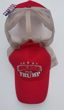 Bikers for Trump Embroidered Cap Trucker Style Mesh Back Red Limited Edition MAGA Nation Hat