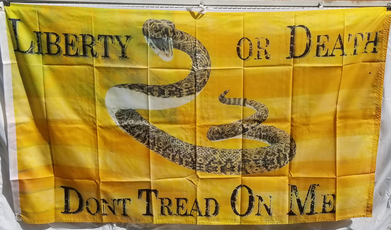 Gadsden Liberty or Death Vintage 3'X5' Flag ROUGH TEX® 100D Don't Tread on Me 1776 Flag