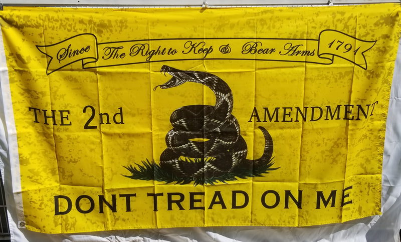 Gadsden Live Snake 2nd Amendment Vintage 3'X5' Flag ROUGH TEX® 100D Don't Tread on Me